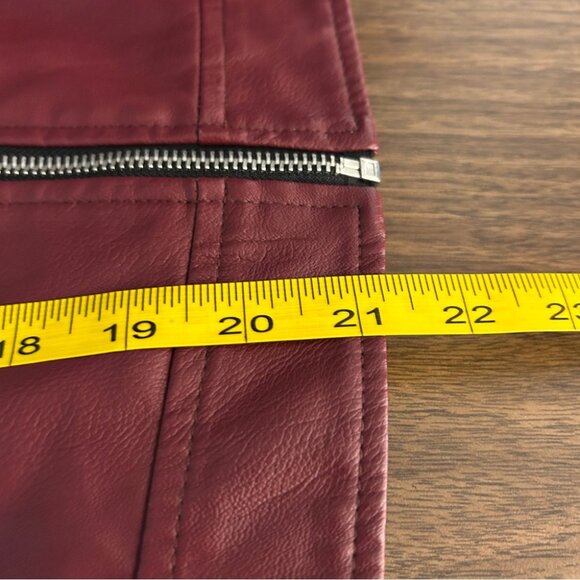 ❤️ Vero Moda Deep Red Faux Leather Jacket Size S - Picture 8 of 9
